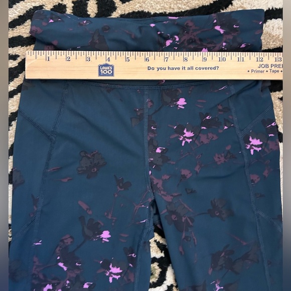 Sweaty Betty Women's Activewear Zero Gravity 7/8 Leggings Midnight Teal Daisy XS - Picture 6 of 9